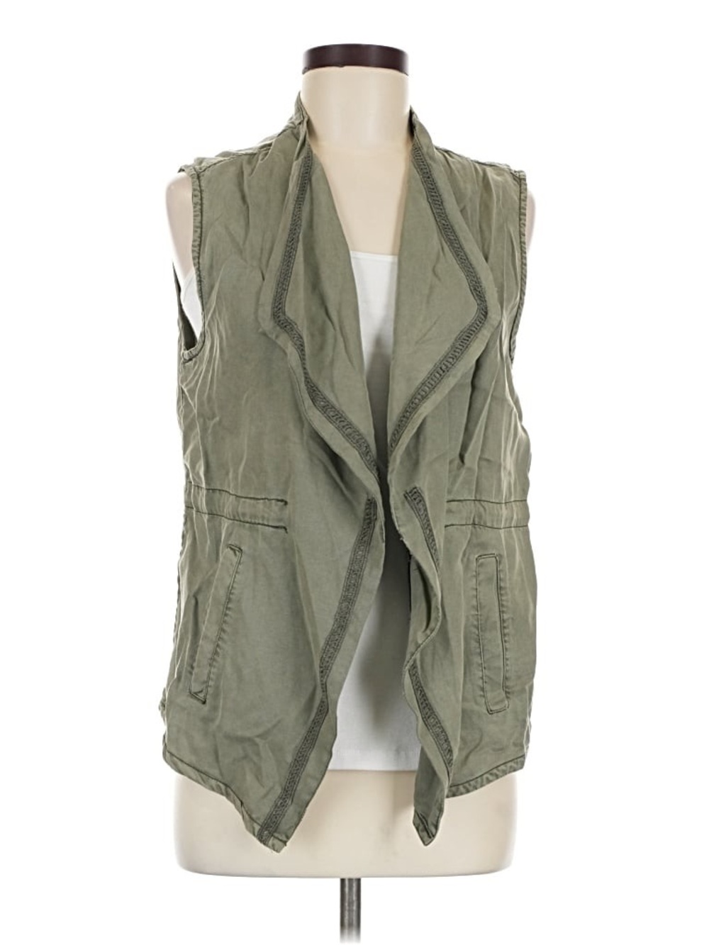 Max Jeans Olive Green Sleeveless Utility Vest